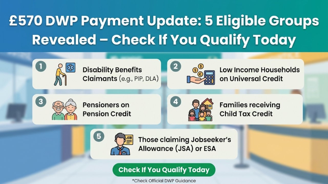 £570 DWP Payment Update: 5 Eligible Groups Revealed – Check If You Qualify Today