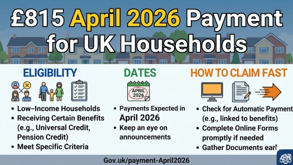 £815 April 2026 Payment for UK Households: Eligibility, Dates & How to Claim Fast