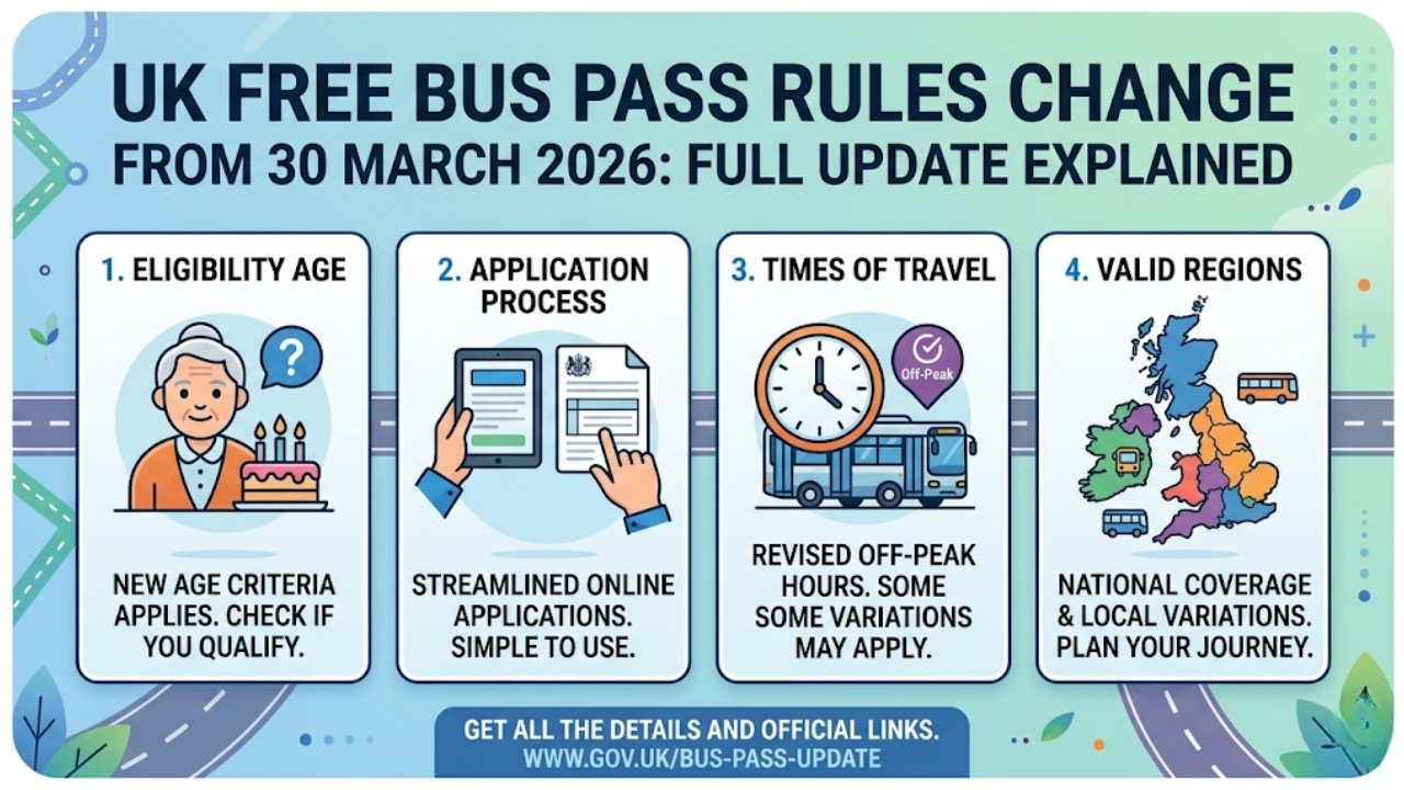 UK Free Bus Pass Rules Change from 30 March 2026: Full Update Explained